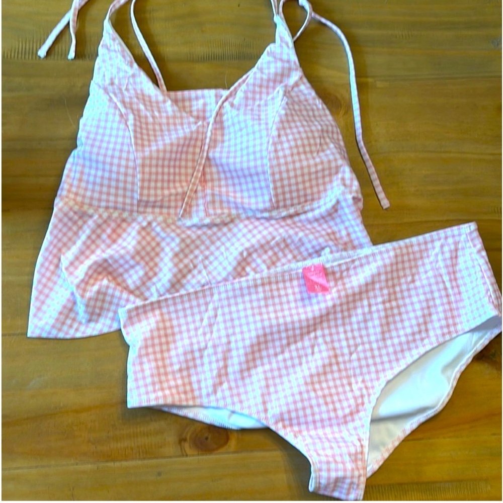 Simply Southern Pink Gingham Tankinki Set